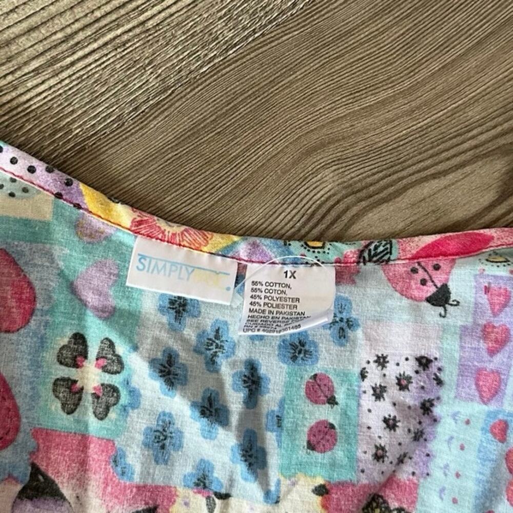 Simply Basic Multicolor Graphic Print Button Up T… - image 4